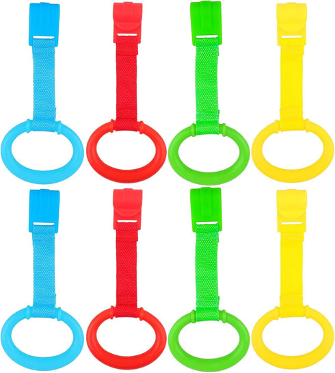 KALAMANDA 8 Pcs Baby Playpen Pull Up Rings, Pull Up Handles Standing Walker