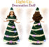 Lady Cat 11.5-Inch Dress,3 Light-Up Decorative Doll with LED Lighting Modes (Slow Flash, Fast Flash, Steady On),Display