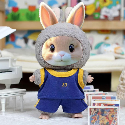BONTOUJOUR 17cm Doll Rabbit Bunny Clothes, Cool Sports Basketball Football Theme T-Shirts Shorts