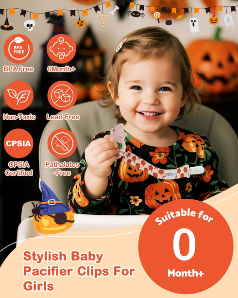 8 Pack 8DBP09A ALVABABY Pacifier Clips Pacifier Binky Paci Holder Leashes for Teethers