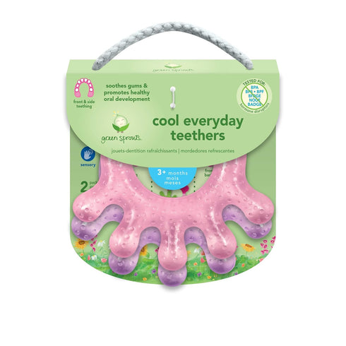 green sprouts Cooling Teether Set, Pink (2 Pack), 3 Months+