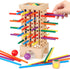 WhimsiPlay Montessori Game Wooden Board Games, 42 Colorful Sticks Dice Game Math Learning