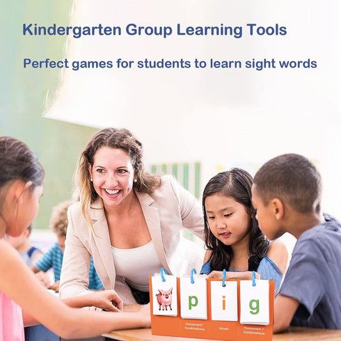 CVC, CVCC & CCVC Word Builder Games - Phonics Flash Cards for Kindergarten Classroom, Preschool Learning Activity
