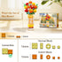 Set 3.6MM CUBIMANA Flower Bouquet Building with Vase & LED Light, Yellow, Orange and Red Roses Mini Building Blocks