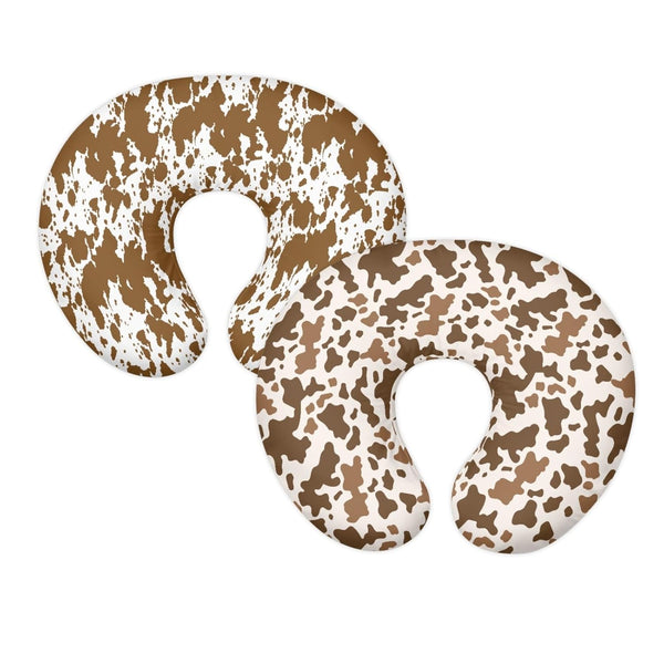 GOSTONG Cow Brown Print Nursing Pillow Cover for Baby Girl Boy Removable Cover
