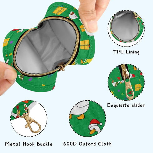 Duck Round Pacifier Storage Case with Zipper, Portable Pacifier Case for Travel, Diaper Bag & Purse, Pacifier Container