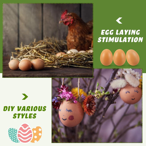 24 Syhood Pcs Wooden Fake Eggs Wood Chicken Eggs for Crafts Unpainted Egg with Blank Egg Cartons for Crafts Get Hens
