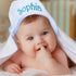 Monogrammed My Personal Memories Personalized Baby Hooded Bath Towel - for Girl and Boy - Embroidered (White with Blue)