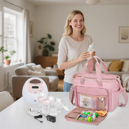 S1 S2 LUXJA Breast Pump Bag Compatible with Spectra and (with a Waterproof Mat), Pumping Bag for Breast Pump and Extra