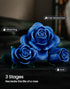 iATOM Set, 12Pcs Blue Rose Bouquet Building Flowers Botanical Collection for Adults