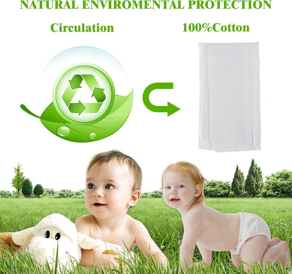 3 (10-35 lbs) 12 Count Prefold Cloth Diapers - Premium Cotton, Fasoar Ply Environmental Friendly Baby Washable Diaper