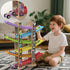 Playsets 6 2 3 Wooden Race Track Car Ramp Racer Toy for Toddlers, Dinosaur Car Ramp Toy Vehicle with Mini Cars - Fine