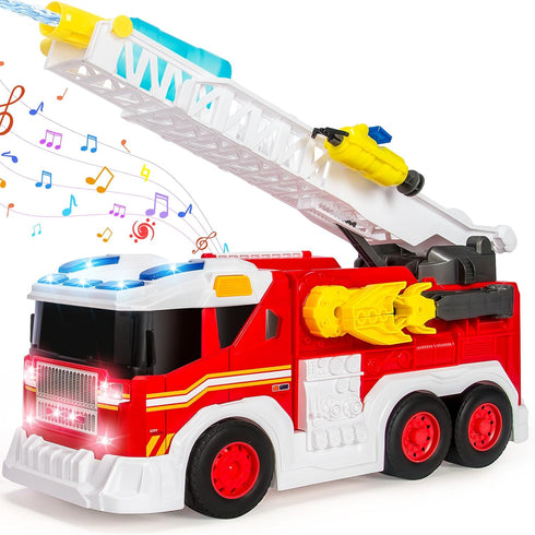 3 4 5 6 7 8 15" Large Fire Trucks Toys for Toddlers, Kids Toys for Years Old Boys, Firetruck Toy for Kids with Ladder