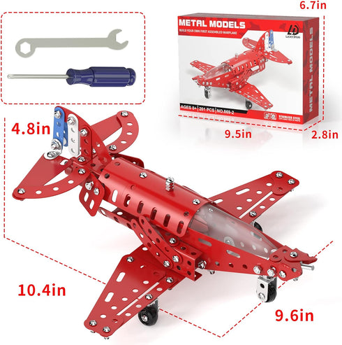 Set 8-12, 7 8 9 10 11 Lucky Doug STEM Building Projects Model Airplane - Building Toys for Kids Ages Assembly Science