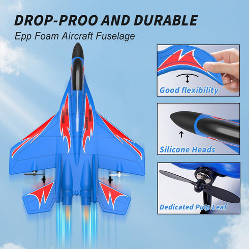 QFCST 2CH 2.4Ghz Foam Remote Control Wireless Airplanes RC Planes, Remote Control Fighter Toys, RC Fighter Jet