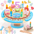 HAPGFS Wooden Birthday Cake Toy Set for Kids, Realistic Birthday Cake with