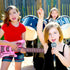 6Pcs Inflatable Pink Guitars - Rock Star Toys Musical Instrument Party Props for 80s 90s Birthday Carnival Supplies