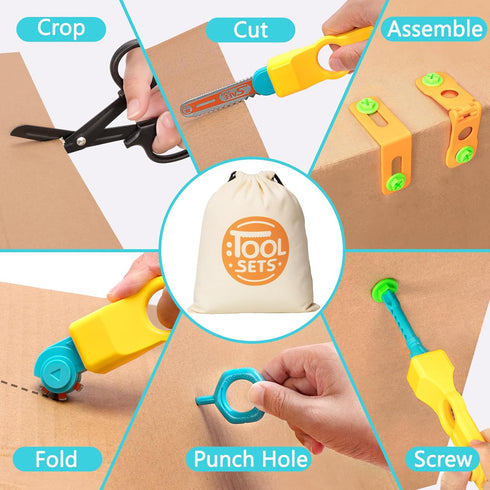 RIANEAN 5 6 7 8+, Cardboard Cutter Tools for Kids, Cardboard Construction Kit for Age Creative STEM Educational Toys