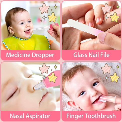 Set 20 1) Baby Grooming Kit, Infant Safety Care with Hair Brush Comb Nail Clipper Nasal Aspirator,Baby Essentials Kit