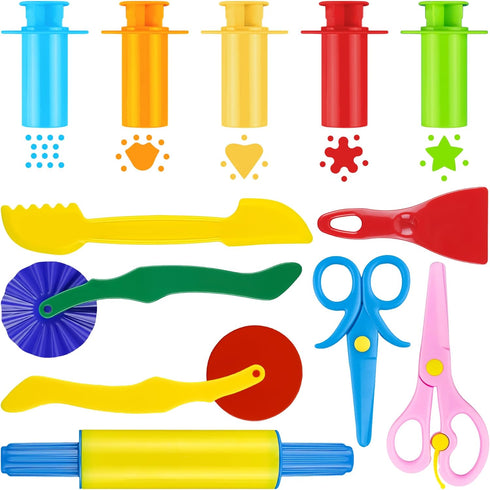 Clay and Dough Tools 12 Pcs Basic Dough Tools Set for Kids