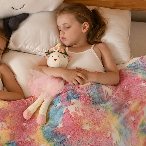 Unicorn Doll Stuffed Animal Toys for Girls, Ballerina Doll with Plush Carrier Bag, 3 Set Accessories