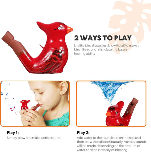 6 Pcs Ceramic Bird Whistle Set - Musical Educational Bird Call Whistles with Lanyards, Birthday Gifts