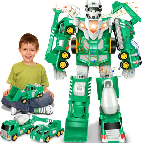 Laradola 5 in 1 Construction Toys for Kids Ages 4-8, Transform Robot Cars, STEM Building Gifts for Boys Girls
