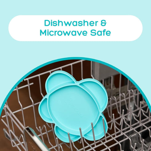 grabease Silicone Suction Plate for Baby & Toddler Self-Feeding, 6-Section Dish, BPA and Phthalates-Free