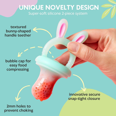 Frozen 2 Set 4M+ Vesta Baby Fresh + Food Feeder - Sizes Soft Silicone Push Pop Fruit Nibbler for Safe Infant Self