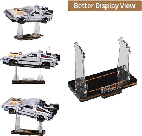 Acrylic Display Stand for Back to The Future Time Machine Lego 10300, Customised Clear Display Riser Holder