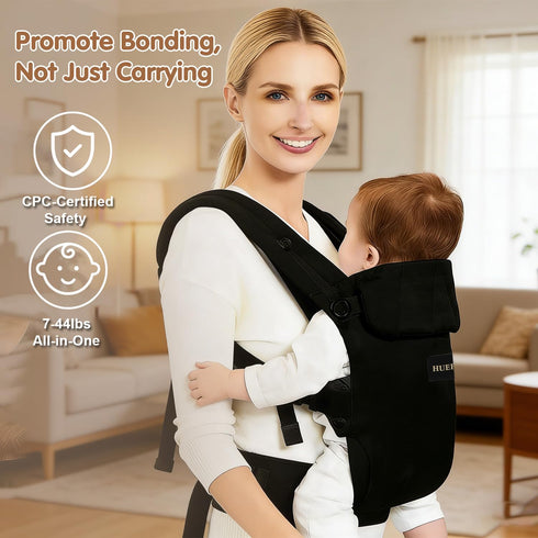 huefain (744 lbs), Baby Carrier Soft Breathable Double-Shoulder Carrier with Adjustable Support, Ergonomic Design