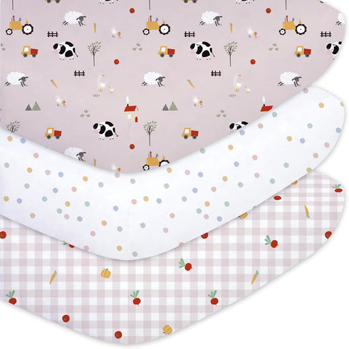 Little Grape Land Crib Sheets Baby Toddler Sheets 3 Pack Fitted for