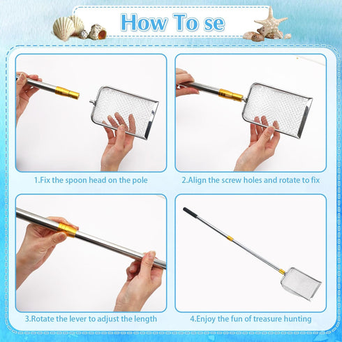 2 MARFOREVER Pcs Shark Tooth Sifter Sand Sifter for The Beach, Sifter Sand Scoop Shell Scooper Beach Shovel Tools