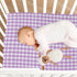 Vdsrup 52 28 9In Crib Sheets for Boys Girl Cute Light Purple Gingham Breathable Mini Crib Mattress Sheets Fitted