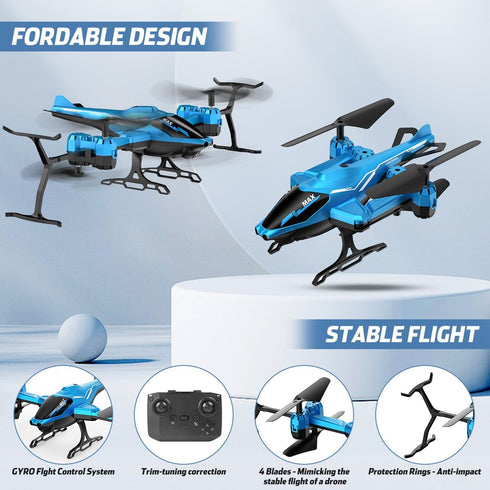 2.4G, 1 360 VATOS RC Helicopter All in Remote Control Helicopter Super Function Flip, Obstacle Avoidance, Altitude