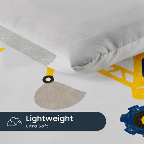 Set 4 Set Wake In Cloud - Toddler Bedding for Boys, Construction Car Excavator Truck, Pieces Soft Crib Bed Including