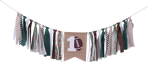 FELIX 1st Football First Birthday High Chair Banner - Football Birthday Decorations,Sport Themed Party Decor Banner
