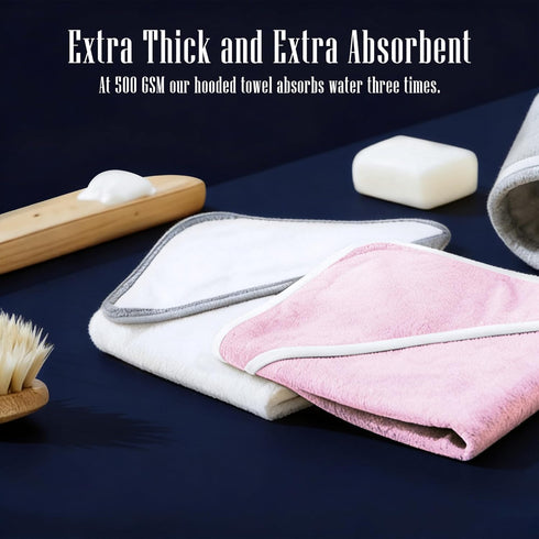 2 Pack Baby Bath Towel - Rayon Made from Bamboo, Ultra Soft Hooded Towels for Babies,Toddler,Infant - Newborn Essential