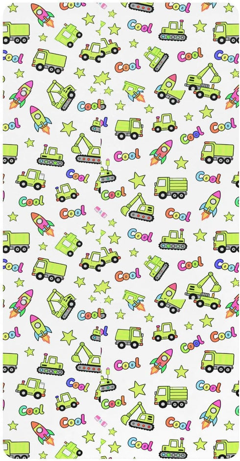 miaozhen Cotton Baby Crib Sheets for Boys Girls Soft Breathable Cool Cars Rainbow