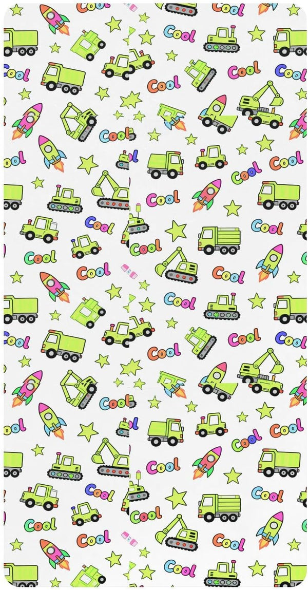 miaozhen Cotton Baby Crib Sheets for Boys Girls Soft Breathable Cool Cars Rainbow