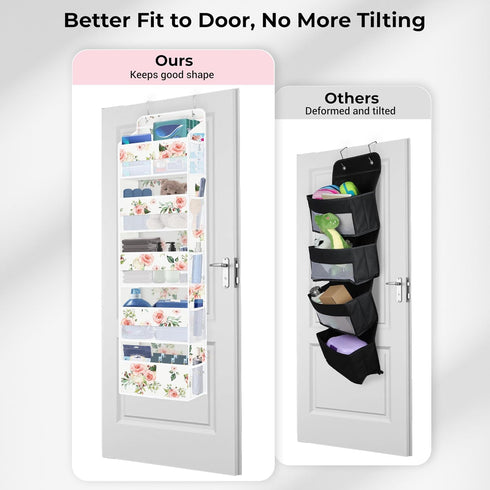 Closet 5-Tier Clastyle Flower Over the Door Organizer Leaf Nursery Hanging Storage Organizer for Women Girls Clothes