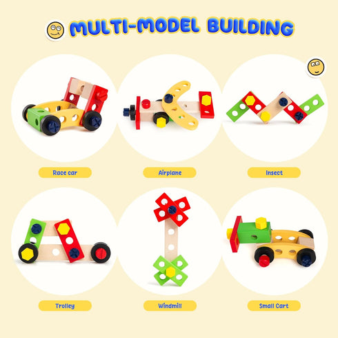 Set 2 3 4 5 6 41 Kids Tool with Drill, Montessori Toys for Years, Toddler Toys Easter Basket Stuffers, Pcs Wooden STEM