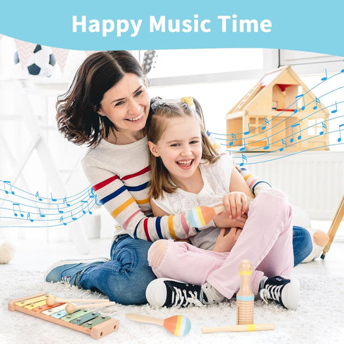 Set 1-3 Set ZJEFUNS Baby Musical Instruments Wooden Montessori Toys for Toddlers Percussion Instruments Modern Boho