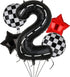 Race Car Birthday Balloons - 40 Inch Racetrack Number Balloon for Two Fast Birthday Party Decor Supplies