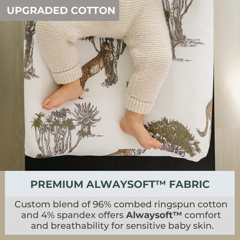 2 Pack Pobi Baby - Premium Quality Changing Pad Cover - Ultra-Soft Cotton Blend, Stylish Animal Woodland Pattern, Safe