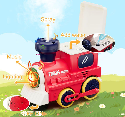 Utrena Set, 1 2 3 Toddler Train Track Toys,Electric Farm Animal Train Realistic Steam Lights Sound, Interactive Boy