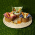 1:12 9PCS Miniature Food Dollhouse Accessories Garden Decor Scale Bread Honey Picnic Basket Cloth Flowers Garden