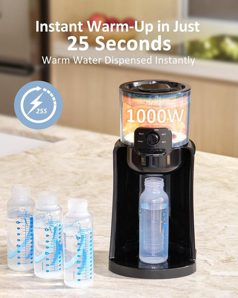 4 72H Water Warmer, HEYVALUE Baby Bottle Warmer, Formula Maker with Night Light, Temperature Control & Keep Warm