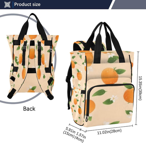 SUABO Backpack Tangerine Baby Diaper Bag Large Bag Waterproof Travel Diaper Bags for Moms and Dads