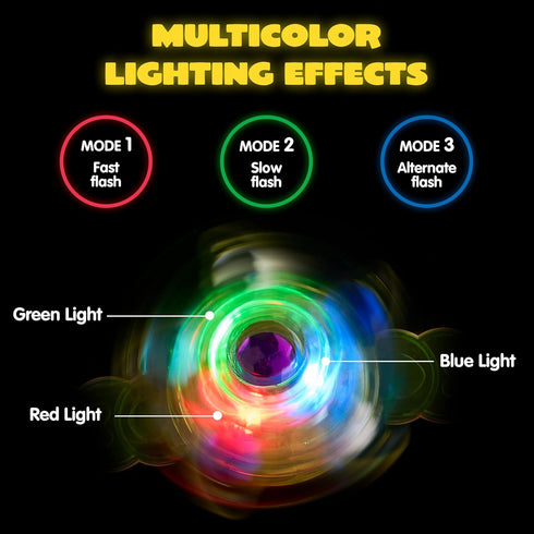 12 JOYIN Psck LED Light Up Fidget Spinner Bracelets, Glow in The Dark Fidget Party Favors for Kids, School Goodie Bags
